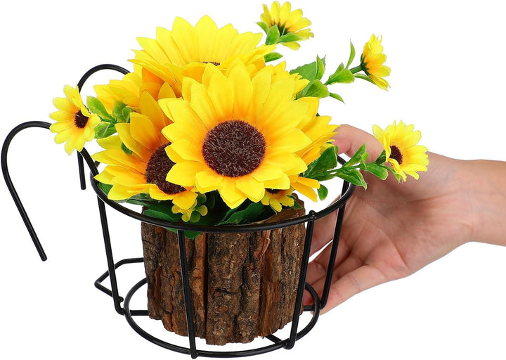Cabilock 5 STÜCKE Hängende Geländer Pflanzgefässe Blume Topfhalter Pflanze Eisen Racks Zaun Metall T