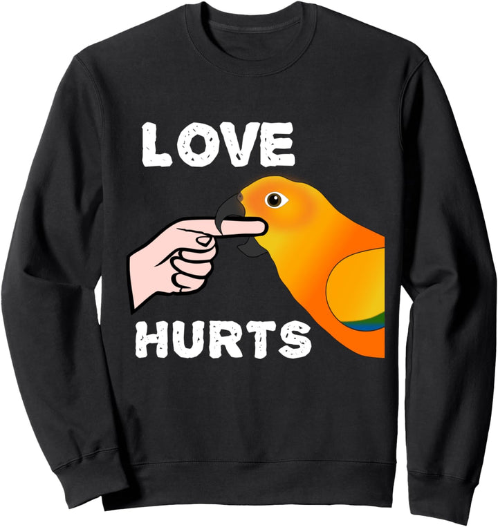 Liebe tut weh Sonne säubern Papagei beisst Finger Sweatshirt