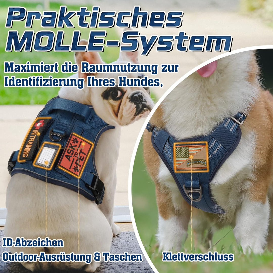 rabbitgoo Hundegeschirr Grosse Hunde, Anti Zug Geschirr Hund Verstellbar mit Griffe Verbreitert, Rob