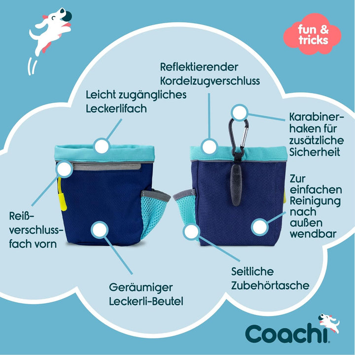 Coachi Train & Treat Bag, Beutel, geräumiges Leckerli-Fach, Reissverschlussfach, Kordelverschluss, s