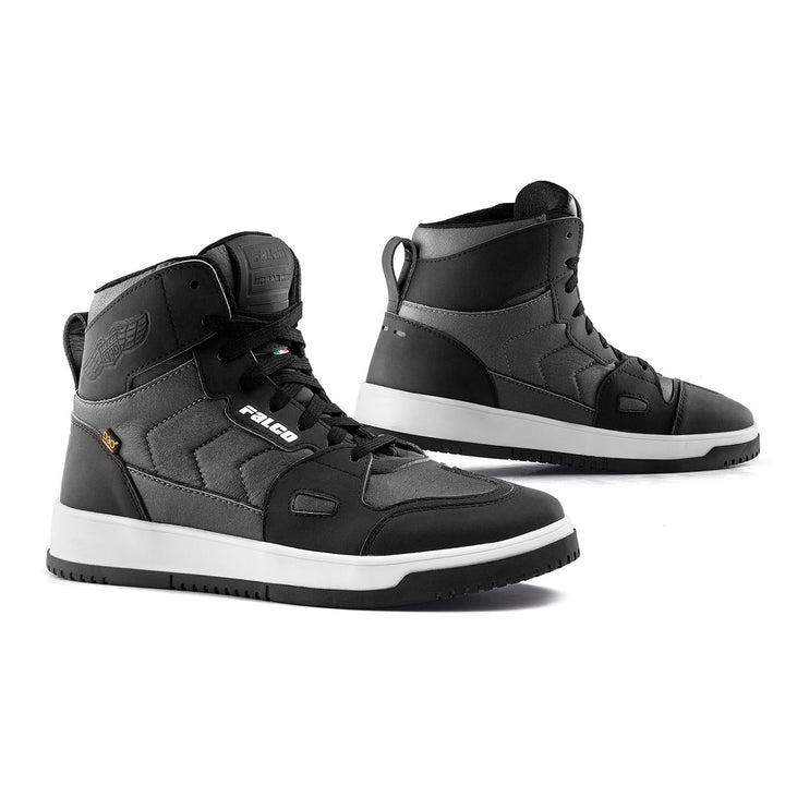 FALCO Harlem Stiefel Herren - Motorrad Grau Schwarz 44 EU, Grau Schwarz 44 EU
