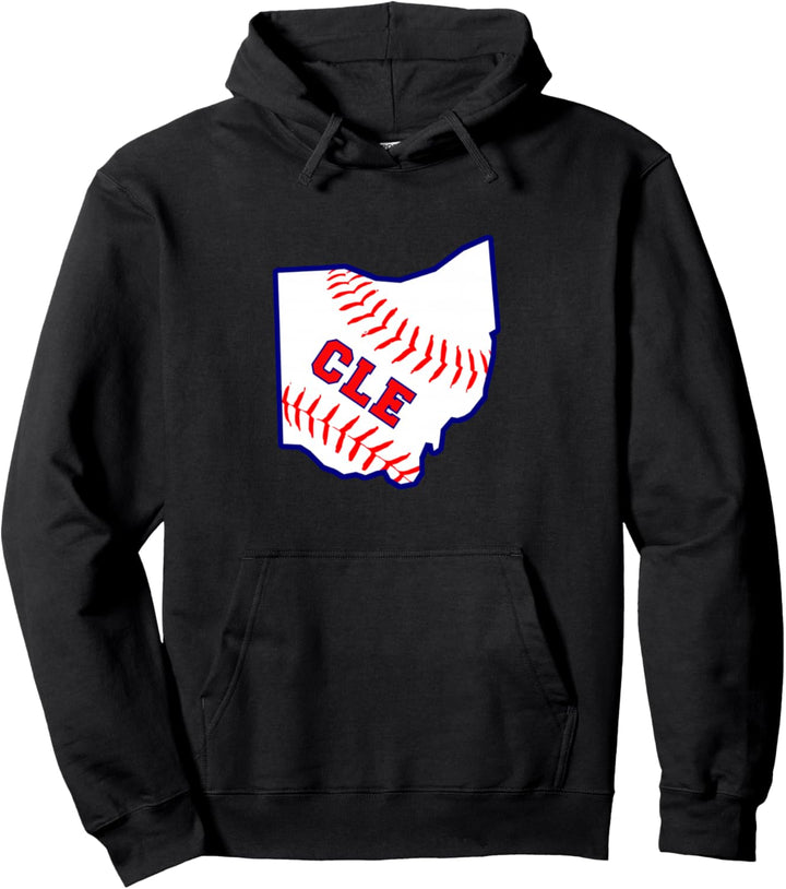 Downtown Cleveland Ohio Baseball Art CLE Love The Land Gifts Pullover Hoodie