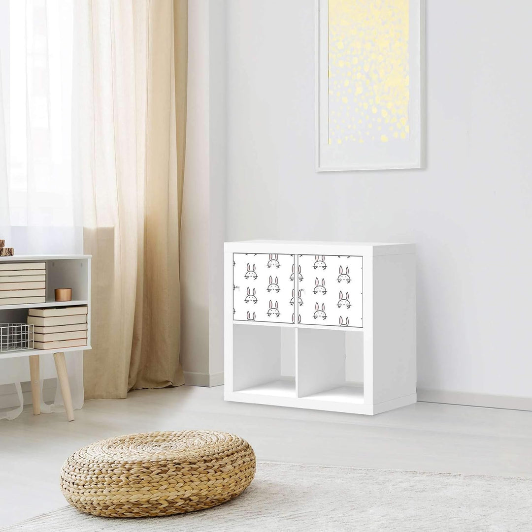 Kinder Möbelfolie selbstklebend - passend für IKEA Kallax Regal 2 Türen Quer I Tolle Kinder-Zimmer D