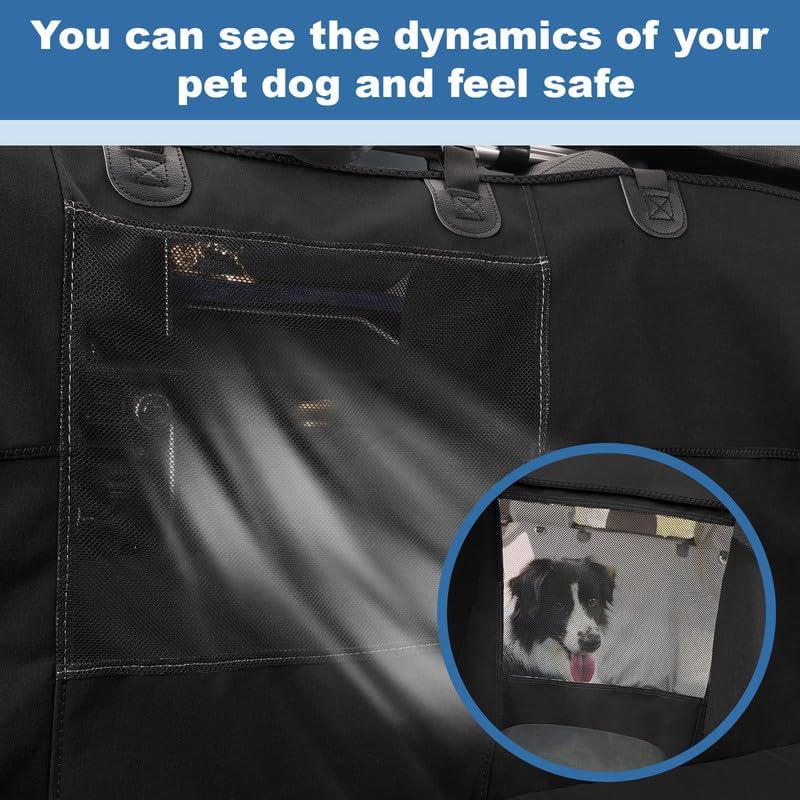 Hundedecke für Auto Rückbank, Rücksitz mit Seitenschutz und Sichtfenster, Kratzfeste und Wasserabwei
