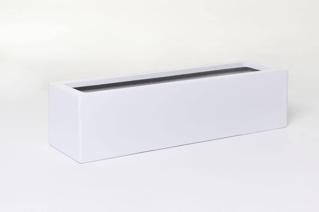 VIVANNO Blumenkasten Balkonkasten Pflanzkasten Fiberglas FLOBO weiss - 15x60x17 cm, Weiss