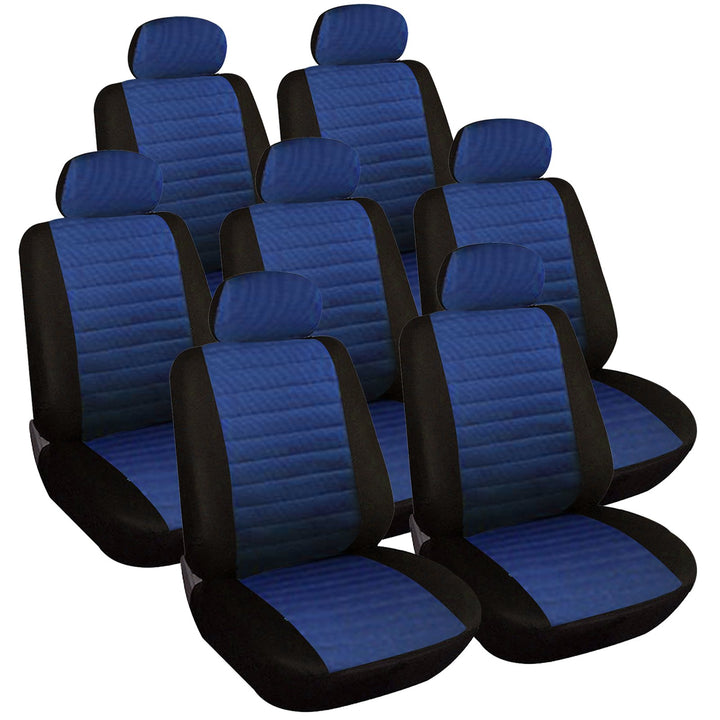 WOLTU 7232-7 Sitzbezüge Auto Einzelsitzbezug universal Grösse, 7er Set, schwarz/blau, Blau