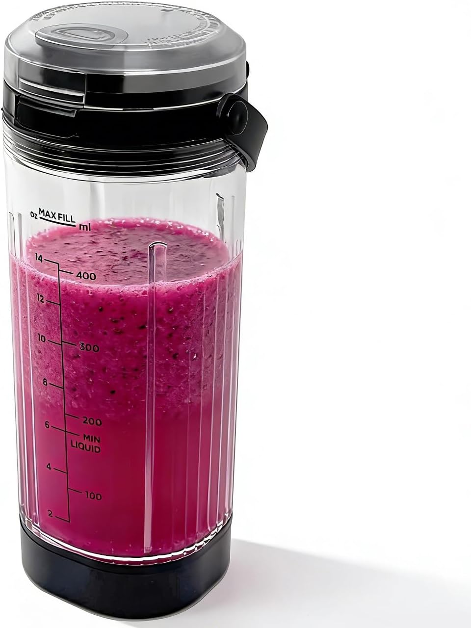 für Ninja Blast Tragbarer Mixer Ersatzteile Zubehör, 530ml Becher mit Trinköffnung Deckel & Untere K
