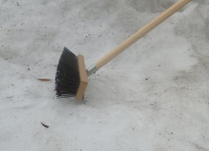Drahtbesen 30 cm mit Schabekante, 28 mm Metallhalter, Schneebesen, Kratzbesen, Laubbesen