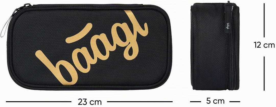 Baagl Federmäppchen und Turnbeutel Set 2-teilig Schule Sportbeutel - Gold | Federtasche, Gymsack und