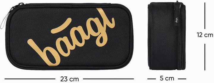 Baagl Federmäppchen und Turnbeutel Set 2-teilig Schule Sportbeutel - Gold | Federtasche, Gymsack und