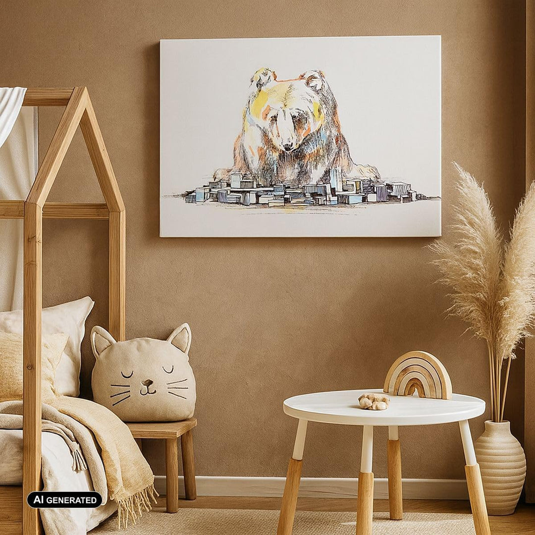 Bilder auf Leinwand Bär Spielzeug Spiel Illustration Leinwandbild 70x50cm Wandbilder Dekoration Wohn