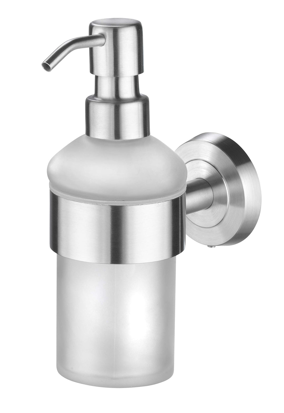 AMARE Seifenspender, Silber, rund Seifenspender m. Wandhalterung Edelstahl, Seifenspender m. Wandhal