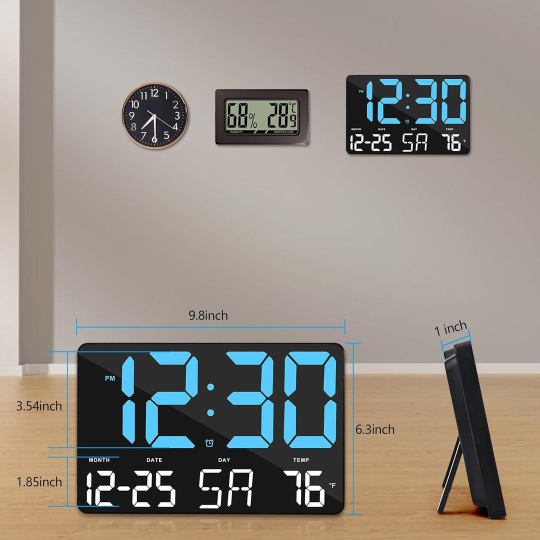 SZELAM Digitaluhr Grosses Display,11,5" Digitale wanduhr mit Funkfernbedienung,LED Übergrosse Wanduh