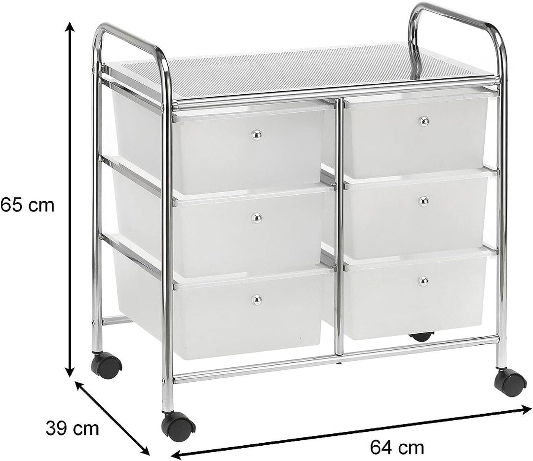 IDIMEX Badregal Rollwagen Rollcontainer GINA, mit 6 transparenten Schubladen und Metallgestell verch