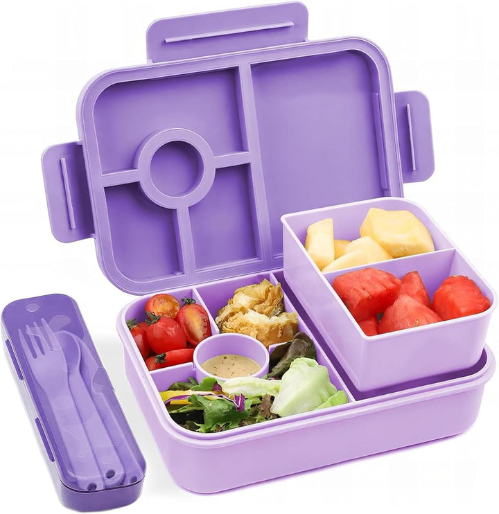 Bugucat Brotdose Kinder 1300ML, Lunchbox Auslaufsicher Mit 5 Fächern, Bento Box für Kinder & Erwachs