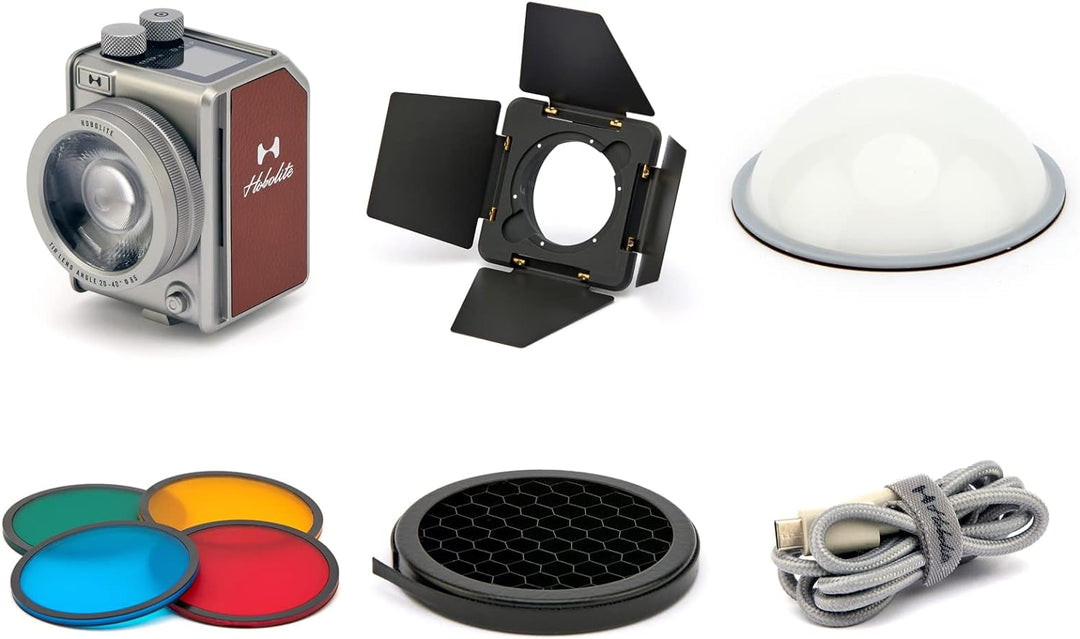 Hobolite Mini Tragbares LED-Dauerlicht für Fotografie, 20W, zweifarbig, Standard Set