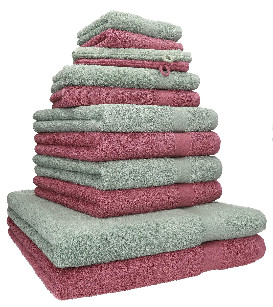 Betz 12-TLG. Handtuch Set Premium 100% Baumwolle 2 Duschtücher 4 Handtücher 2 Gästetücher 2 Seiftüch