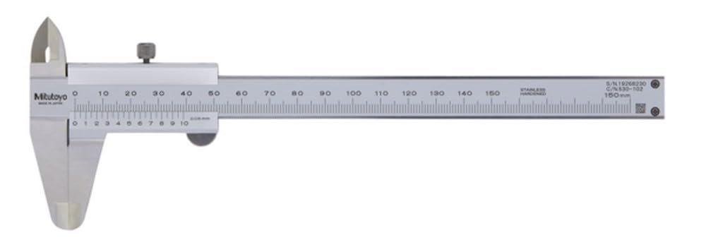 Mitutoyo 530-102 Standard-Nonius Messschieber, 0-150 mm