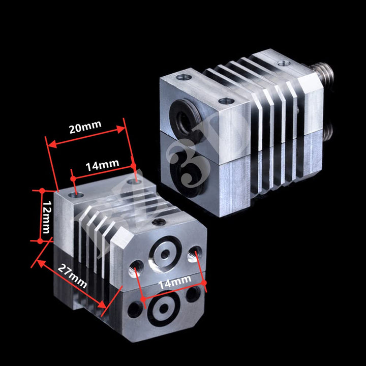 BZ 3D Ender 3 All Metal Hotend Upgrade,MK8 Plated Copper Düse 0.4mm,Plattierte Kupfer Heizblock für