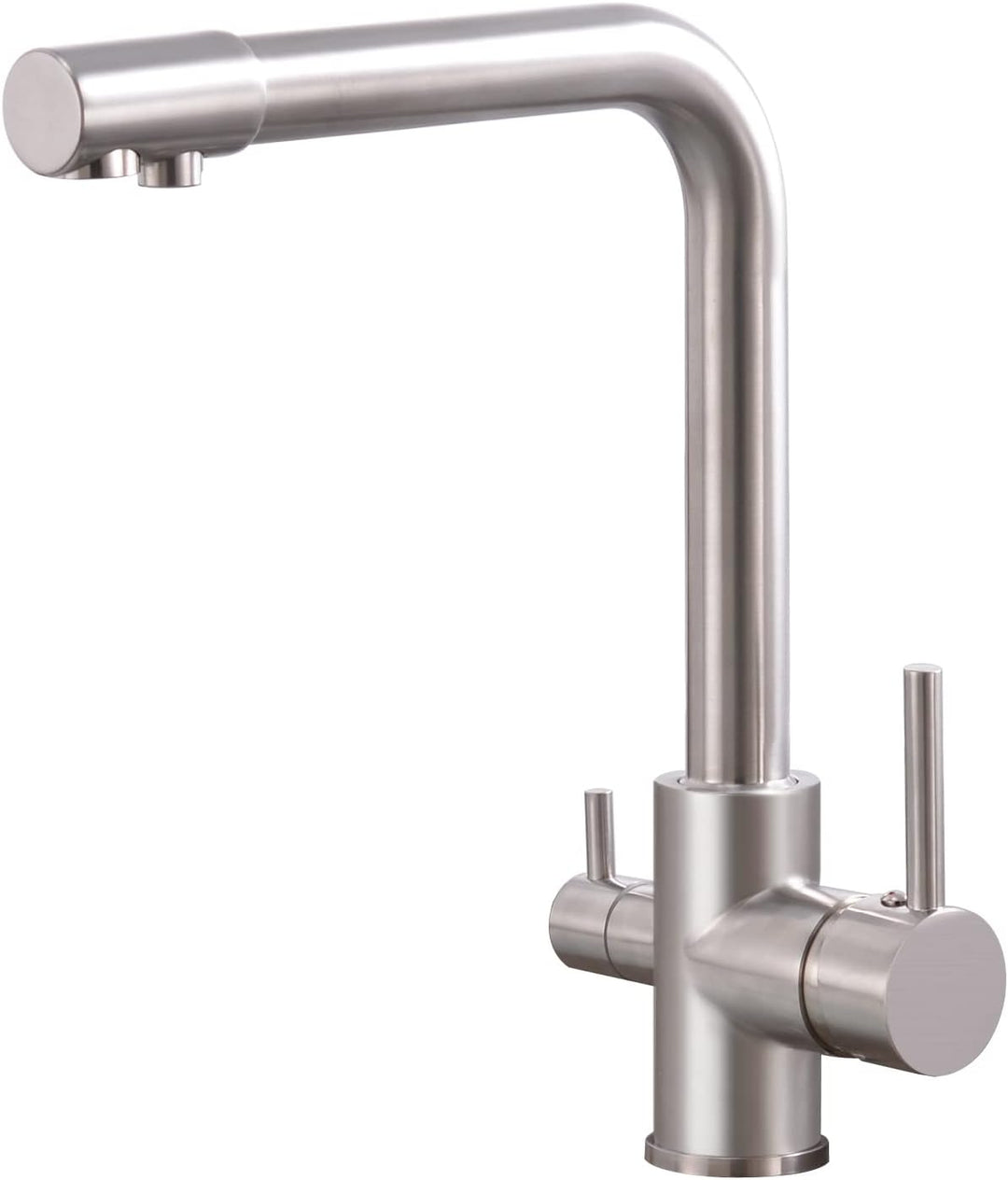 KEOKBON 3 Wege Wasserhahn Küche, Trinkwasserhahn Küchenarmatur, 360° Schwenkbar Wasserhähne, Spültis