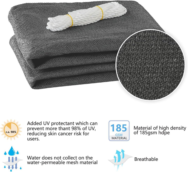 HAIKUS Sonnensegel 3x3 m Quadratisch, Premium HDPE UV Schutz Sonnenschutz Atmungsaktiv Wetterbeständ