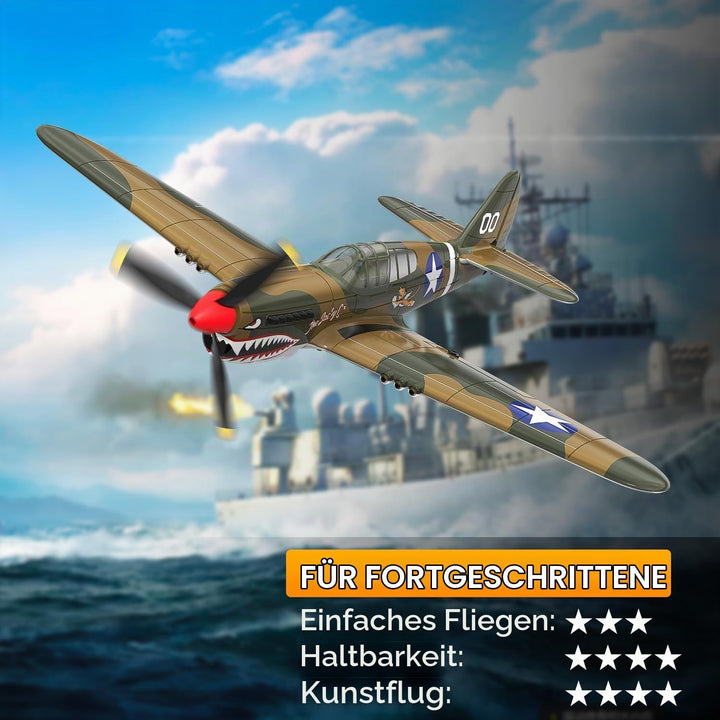 volantexrc 2,4 GHz 4-Kanal RC-Flugzeug RTF mit 2 Akkus, RC Plane 4CH Modellflugzeug für Einsteiger u