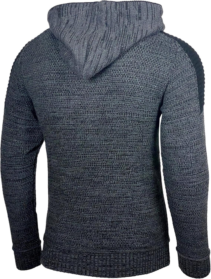 Baxboy Herren Strick-Pullover Kapuzenpullover Moderne Männer Pulli Grobstrick Strickjacke Winter-Fre