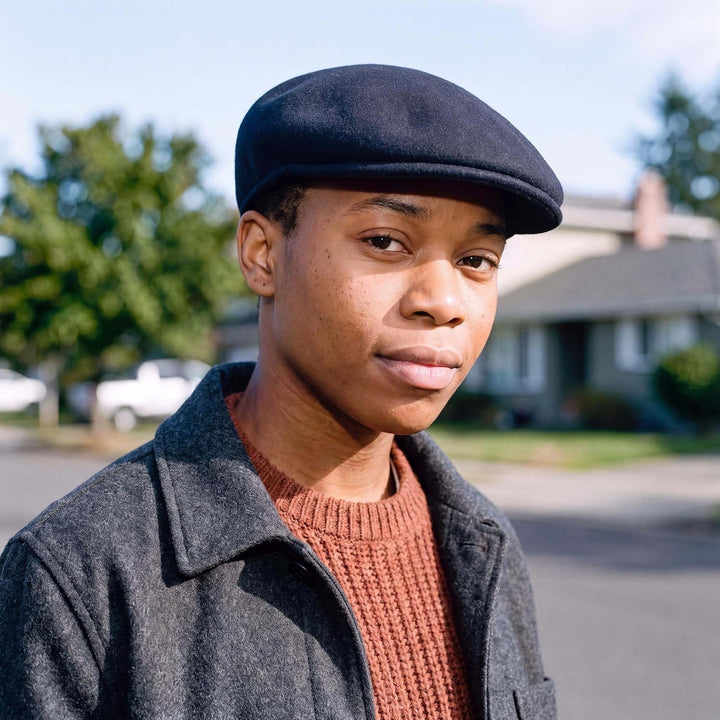 Kangol 504 Flexfit Mütze Flatcap Schirmmütze Herren - Schiebermütze Wollcap mit Schirm Herbst Frühja