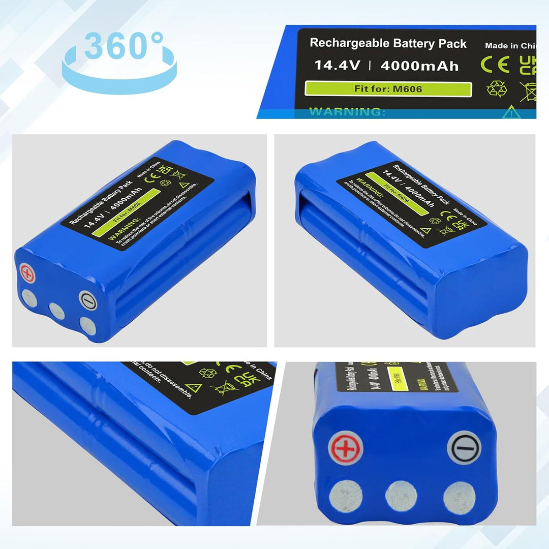 14.4V 4.0Ah NI-MH Ersatzakku für Dirt Devil Libero M606, M606-1, M606-2, M606-3, M606-4, M607 Spider
