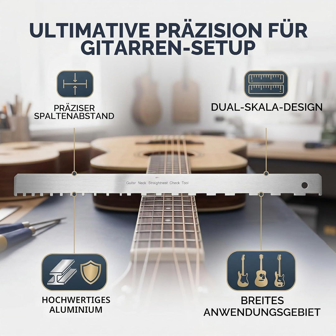 Gitarrengitarrenwerkzeug Eujgoov Aluminium Straight Edge Gitarrenhals Gekerbt Lineal Bund Rocker für