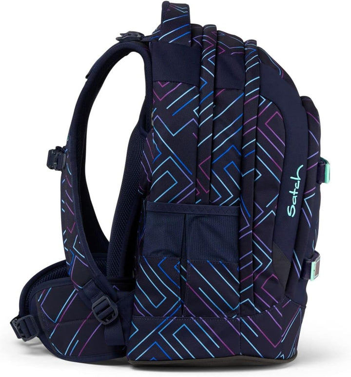 Satch Pack Pencil Slider Edition Schulrucksack Set 3tlg. mit Sporttasche (Purple Laser), Purple Lase