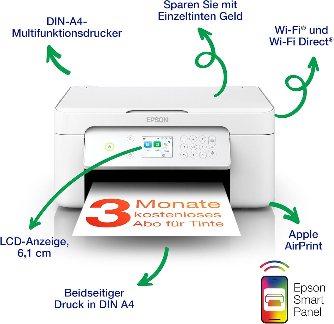 Epson Expression XP-4205 A4 kabelloser Multifunktionstintenstrahldrucker inkl. kostenloser Tinte für