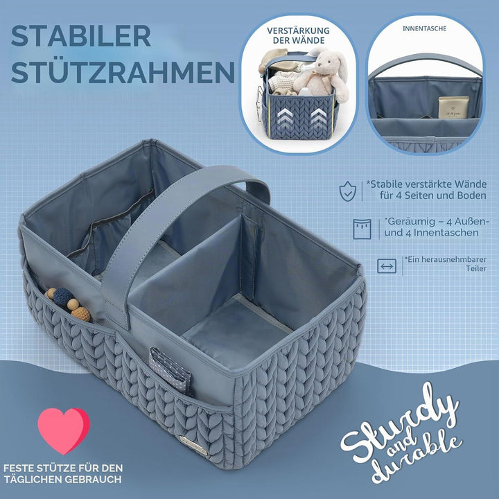 Baby-Wickelkorb, Aufbewahrungskorb für Neugeborene Jungen und Mädchen, Reisekorb für Feuchttücher, A