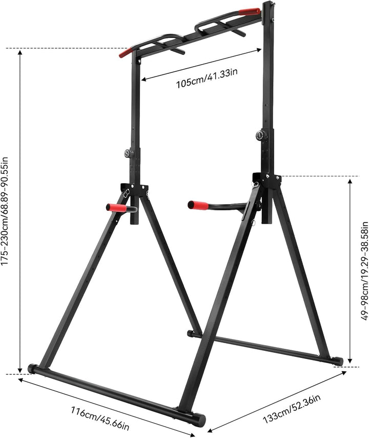 Faltbare Klimmzugstange, Power Tower Dip Station Faltbar, Multifunktional Fitness Trainingsgerät für
