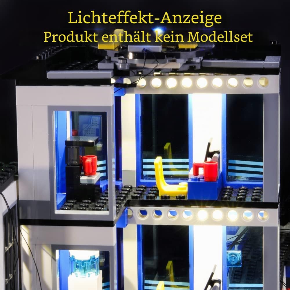 GEAMENT LED Licht-Set Kompatibel mit Lego Polizeiwache (Police Station) - Beleuchtungsset für City 6