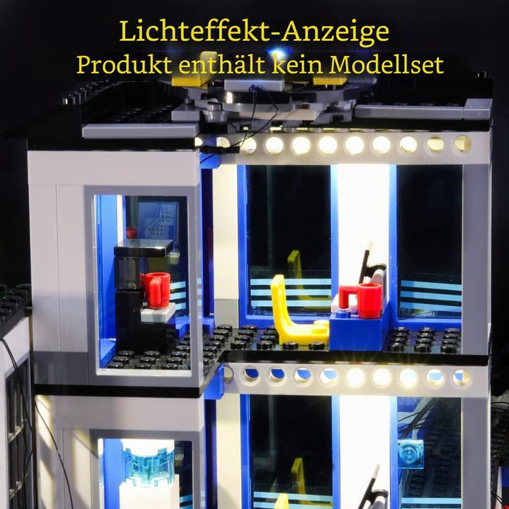 GEAMENT LED Licht-Set Kompatibel mit Lego Polizeiwache (Police Station) - Beleuchtungsset für City 6