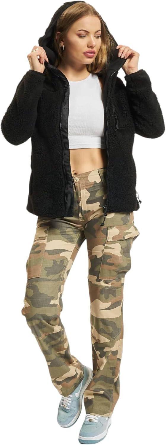 Brandit Women Teddyfleece Jacket Hooded, many colours, Grössen XS bis 5XL, XS Schwarz