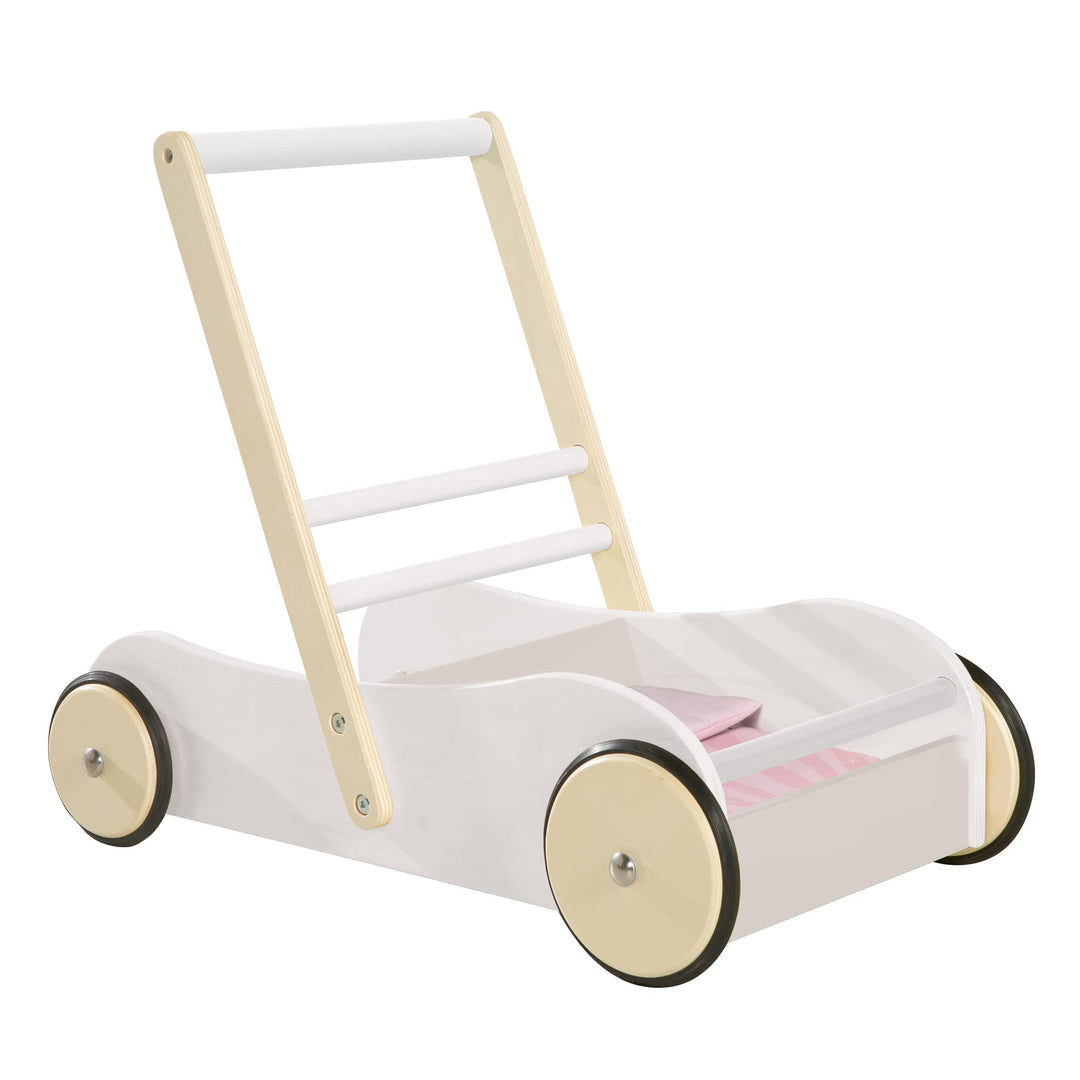 roba Lauflernwagen Scarlett für Babys - Lauflernhilfe für Kinder - Puppenwagen mit rosa Textilien -