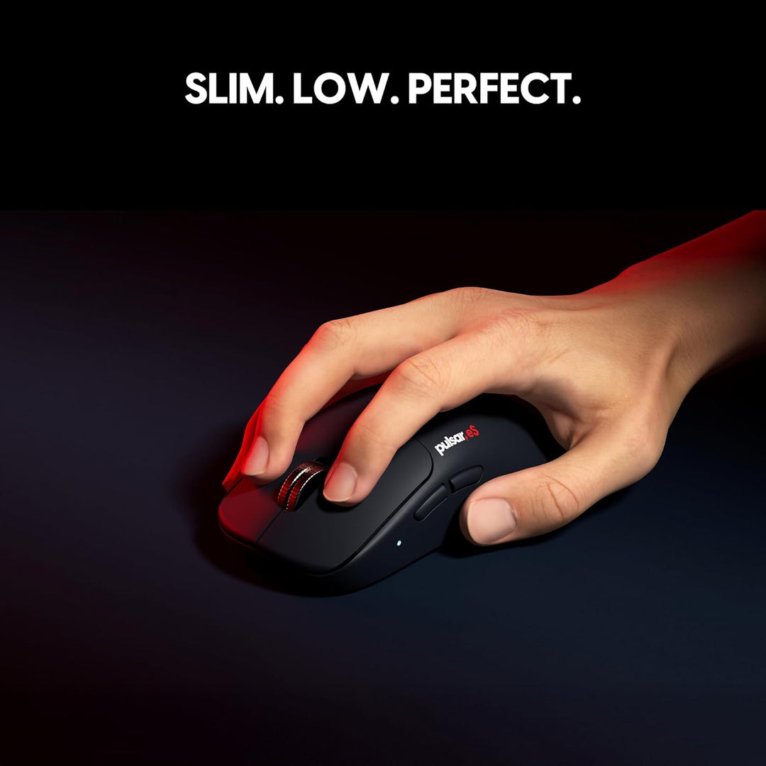 Pulsar Gaming Gears ES FS-1 Kabellose Gaming-Maus, Low-Profile, symmetrische Form, 56 g (1,97 oz) le