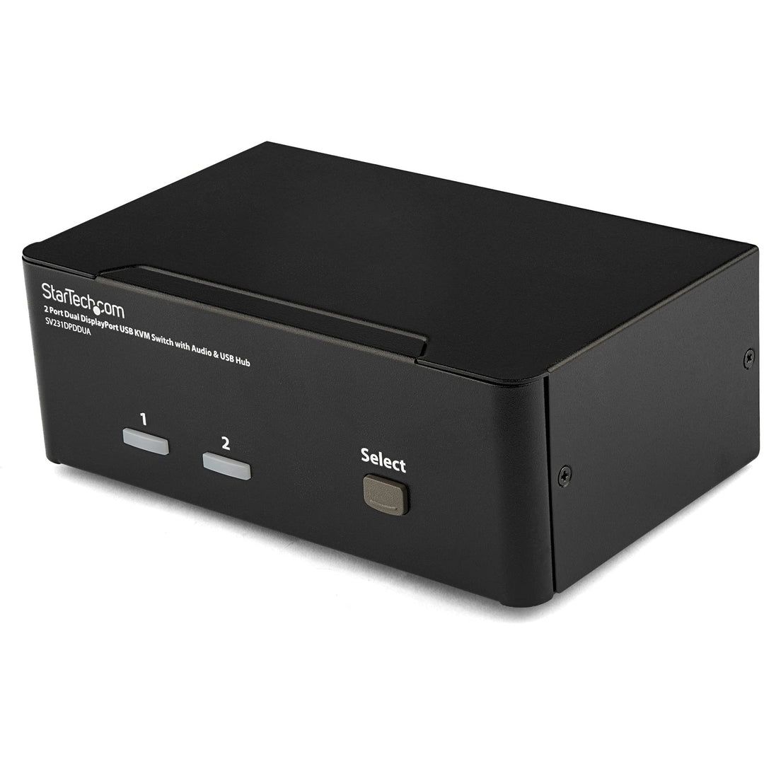 StarTech.com 2 Port Dual DisplayPort USB KVM Switch mit Audio - DisplayPort Desktop KVM Umschalter m