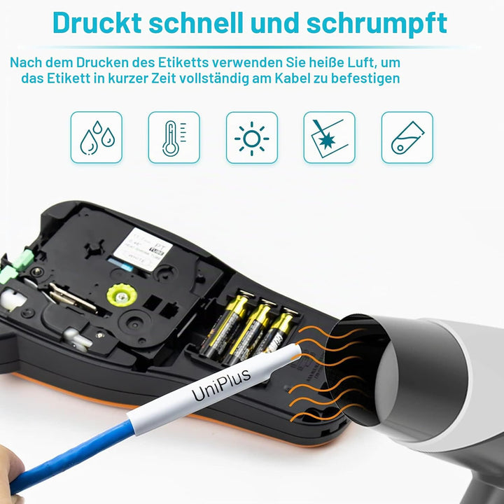 UniPlus 3x Schrumpfetikett Kompatibel mit Brother P-Touch Schrumpfschlauch 23,6mm HSc-651 Hse-651 Hs