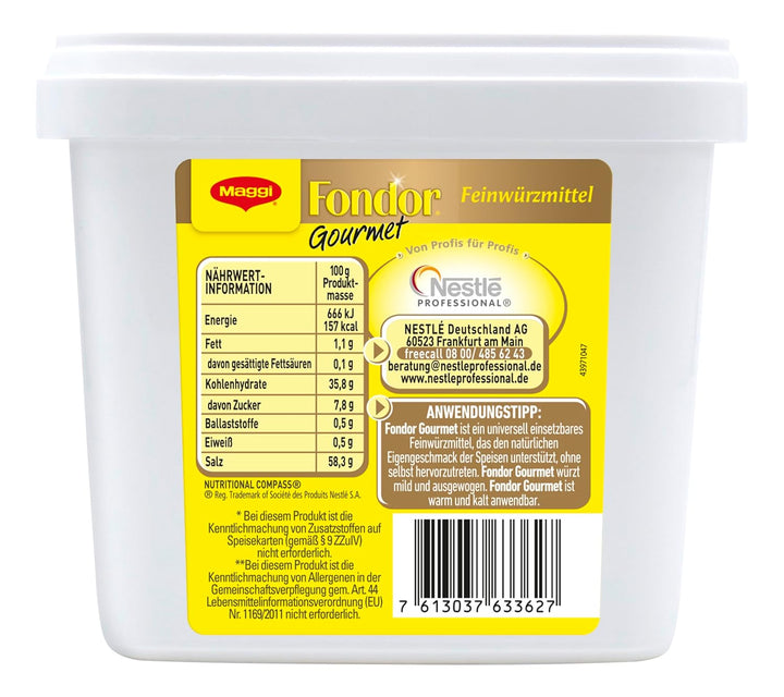 MAGGI Professional Fondor Gourmet Feinwürzmittel o.k.A., 1er Pack (1 x 900g) Maggi Fondor Gourmet 90