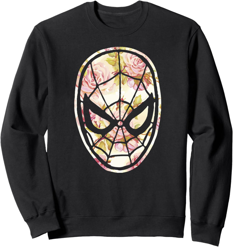 Marvel Spider-Man Pastel Floral Mask Fill Sweatshirt