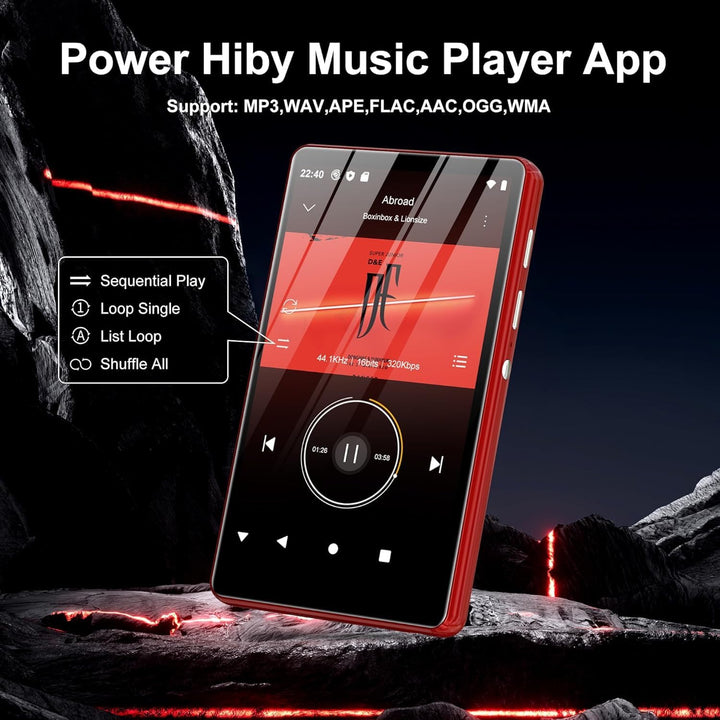 SWOFY 4,0 Zoll Touchscreen MP3 MP4 Player, Bluetooth sowie WiFi, portables Stereogerät, FM Radio, Re