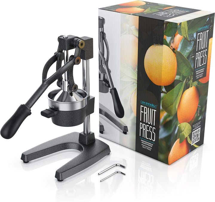 Arendo - Saftpresse - Handentsafter Edelstahl - mechanischer Entsafter – Orangenpresse Zitruspresse