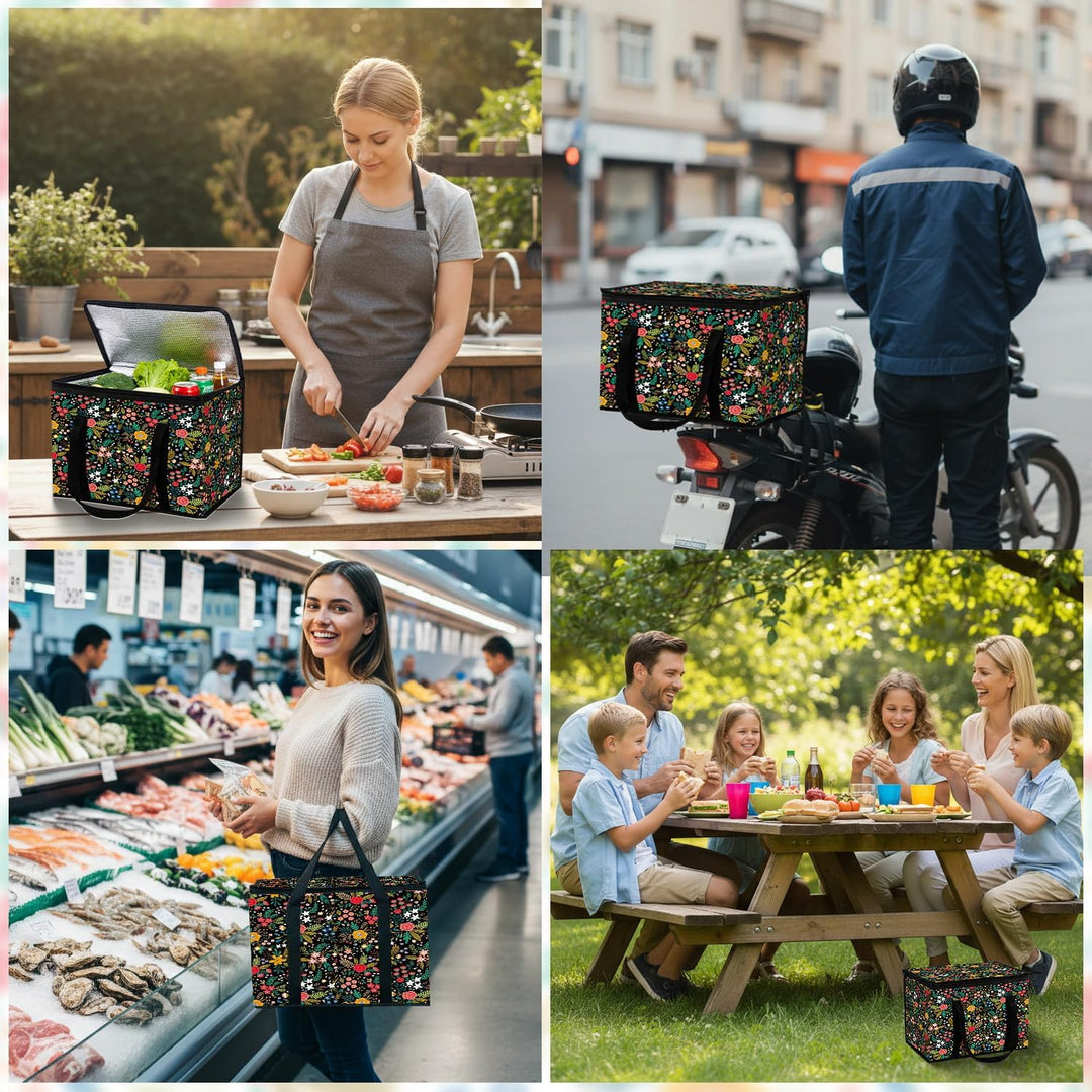Kühltasche 40L Faltbar Picknicktasche Isolierte Picknick-Lunch-Thermotasche mit stabilen Griffen und