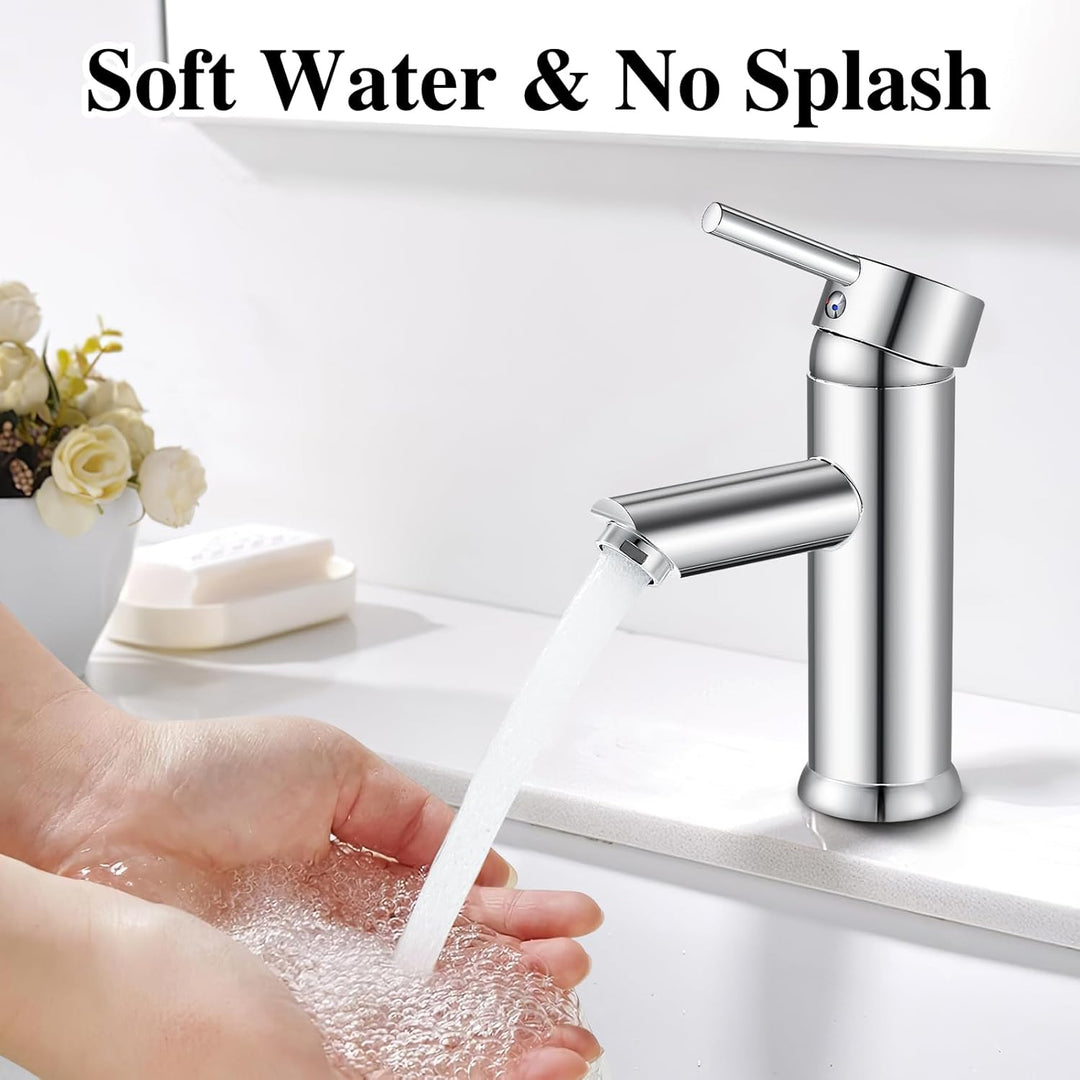 kisimixer Wasserhahn Bad Mischbatterie, Einhebelmischer Waschbecken Armaturen für Badezimmer, Modern