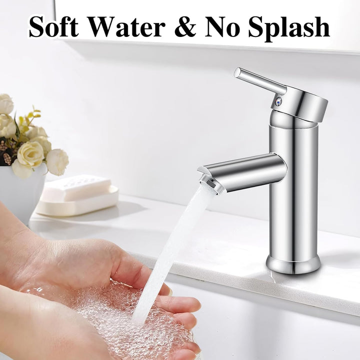kisimixer Wasserhahn Bad Mischbatterie, Einhebelmischer Waschbecken Armaturen für Badezimmer, Modern