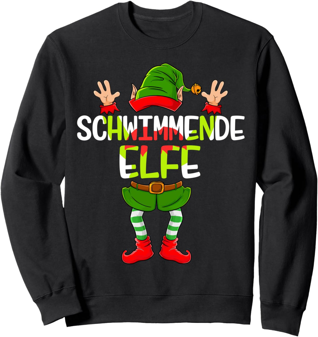 Lustiges schwimmende Elfen Weihnachtselfen Weihnachten X-mas Sweatshirt