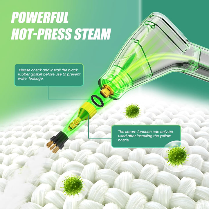 2500W Dampfreiniger Handgerät, 4.5 Bar Dampfreiniger für Alles, Tragbarer Steam Cleaner, 6 Einstellb